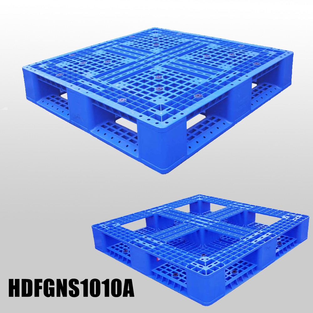 1000*1000 Full Perimeter Bottom Open Deck Stackable Blue Plastic Pallet