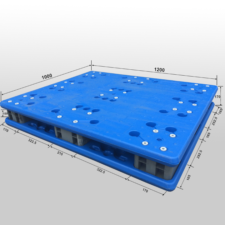 Extra high load capacity blow molding plastic pallet 1200x1000x170mm