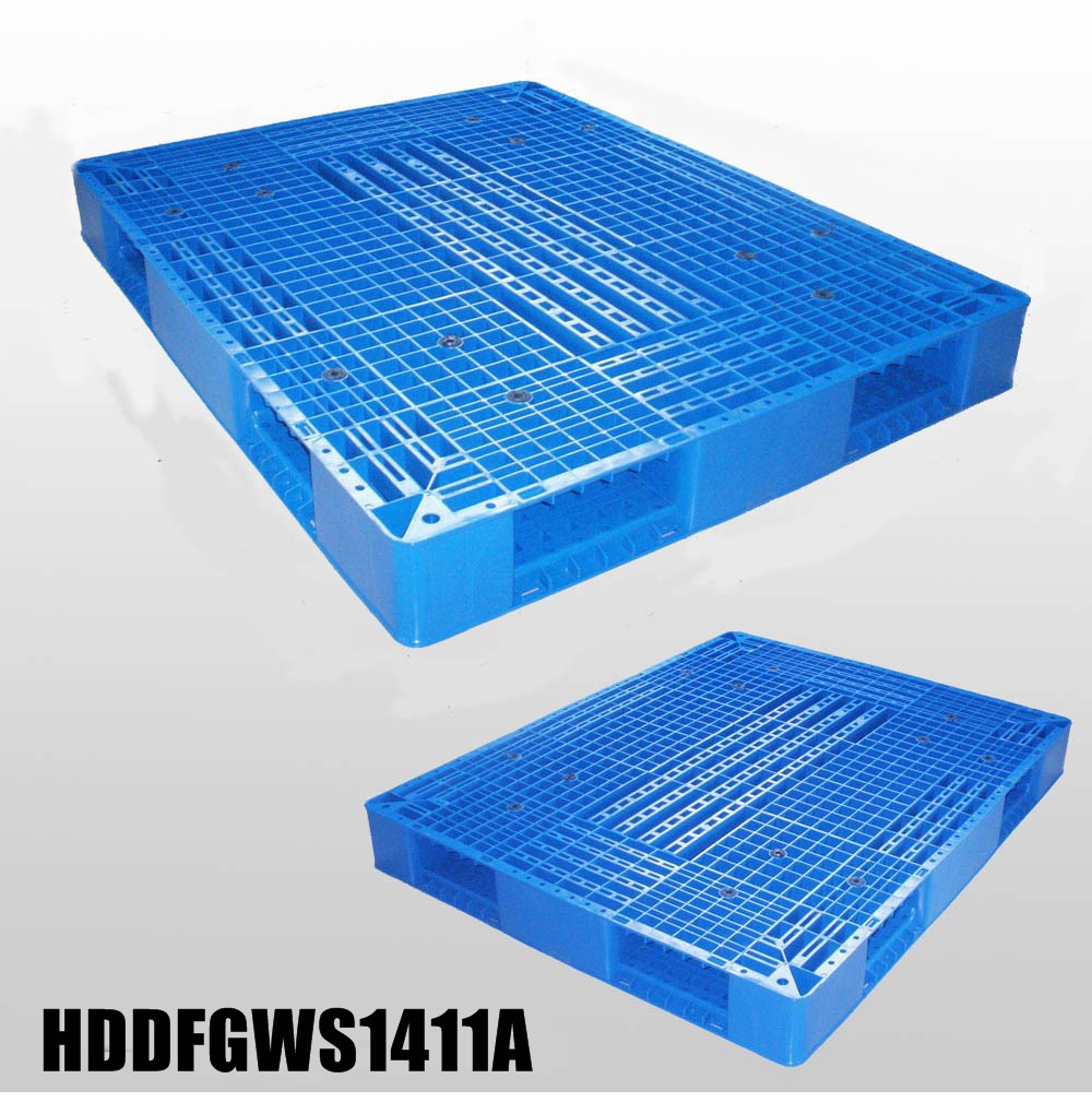 Double-faced Stackable plastic pallet L1400*W1100*H150