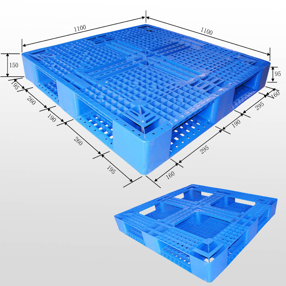 EURO Blue Plastic Pallets 1200mm x 800mm x 145mm full perimeter base 