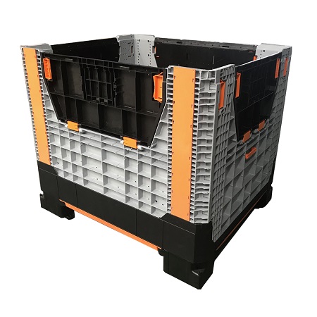 HDPE Stackable Collapsible Plastic Pallet Storage Bin with lids