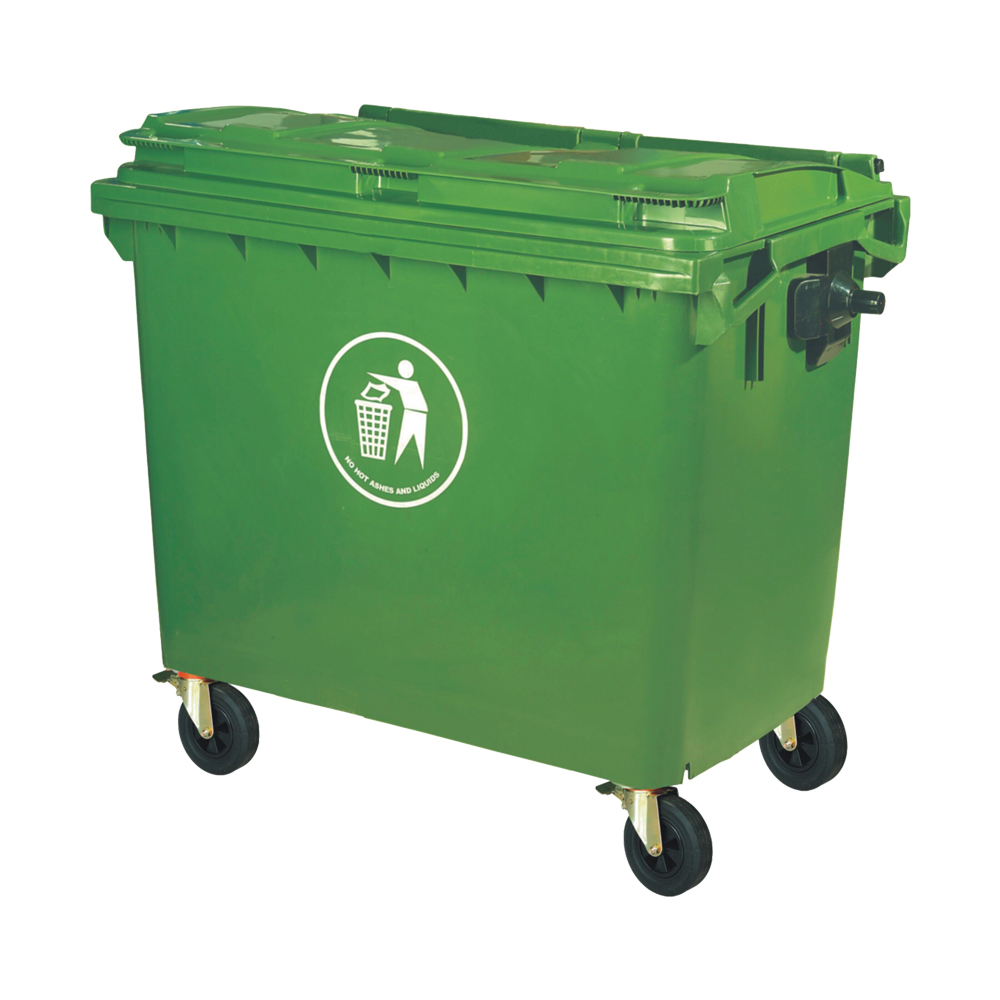 Largest Trash Can Outdoor Plastic 1100L Garbage Can 