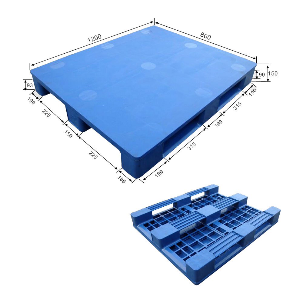 1200*800 Three Runners Close Deck Durable Heavy Duty Plastic Pallets