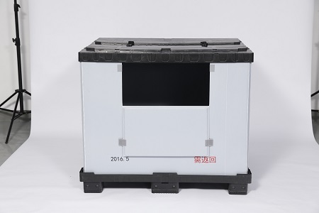 Foldable PP Solid Plastic Pallet Pack Container with Access Door