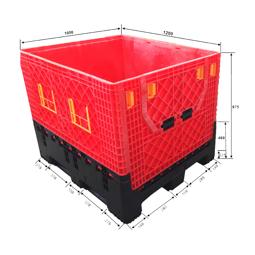Large Stackable Heavy Duty FLC Foldable Plastic Pallet Box
