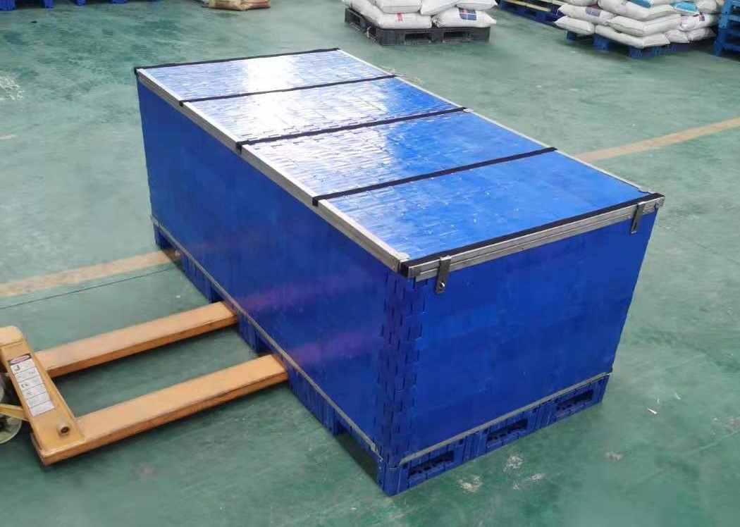 Rigid Customized Plastic Foldable Pallet Container with Lid