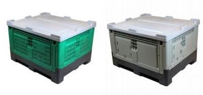 collapsible plastic pallet box with lid