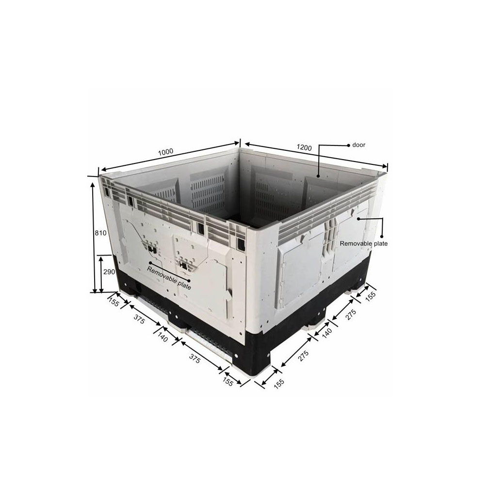 1200*1000*810 Close Storage Heavy Duty Plastic Pallet Containers