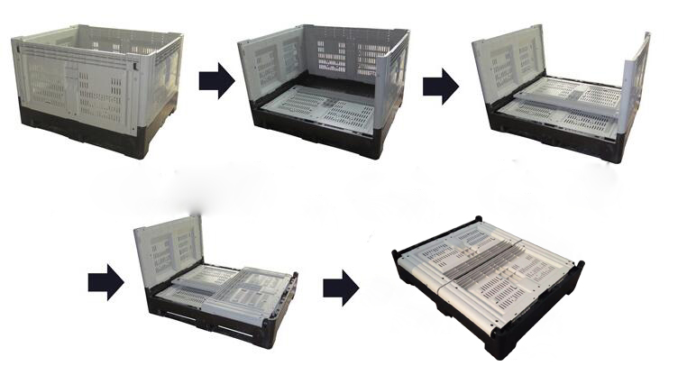 1200*1000*810 Export Hard Plastic Foldable Pallet Container 