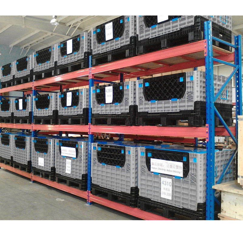 1200*1000*860 Reusable Plastic Collapsible Pallet Box with Lid on racks