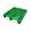 1300*1200 Three Runners Open Deck Green Rackable Plastic Pallets