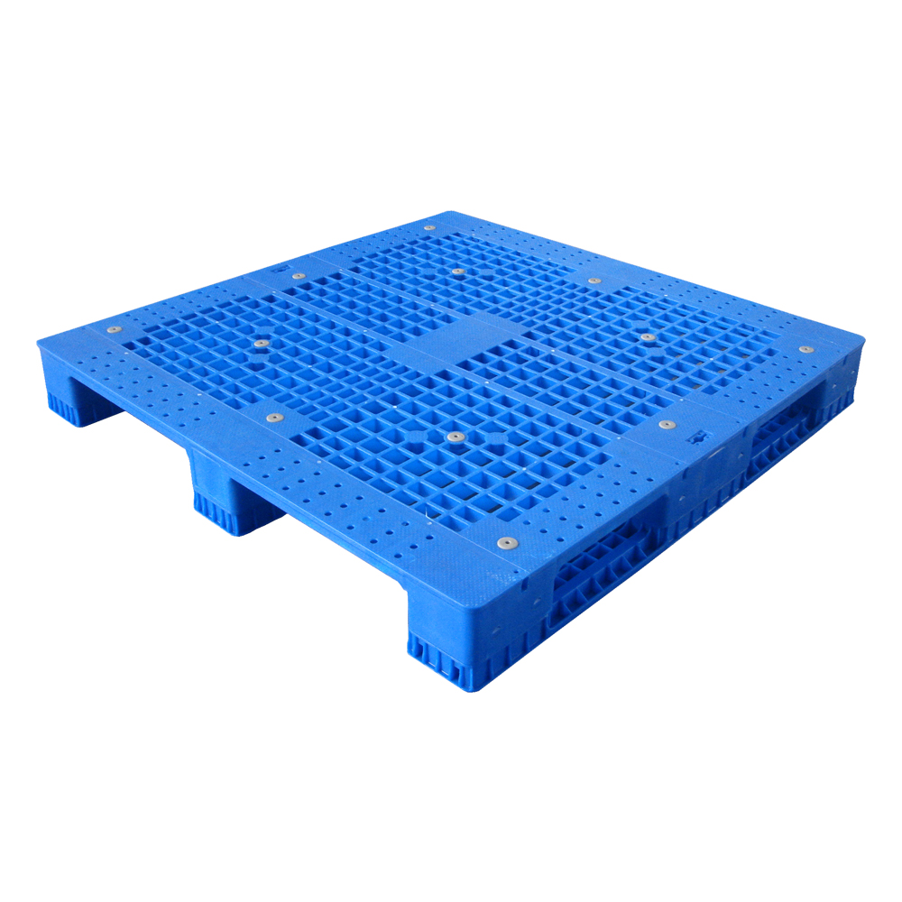 1300*1100 Three Runners Hdpe Open Deck Blue Plastic Pallet