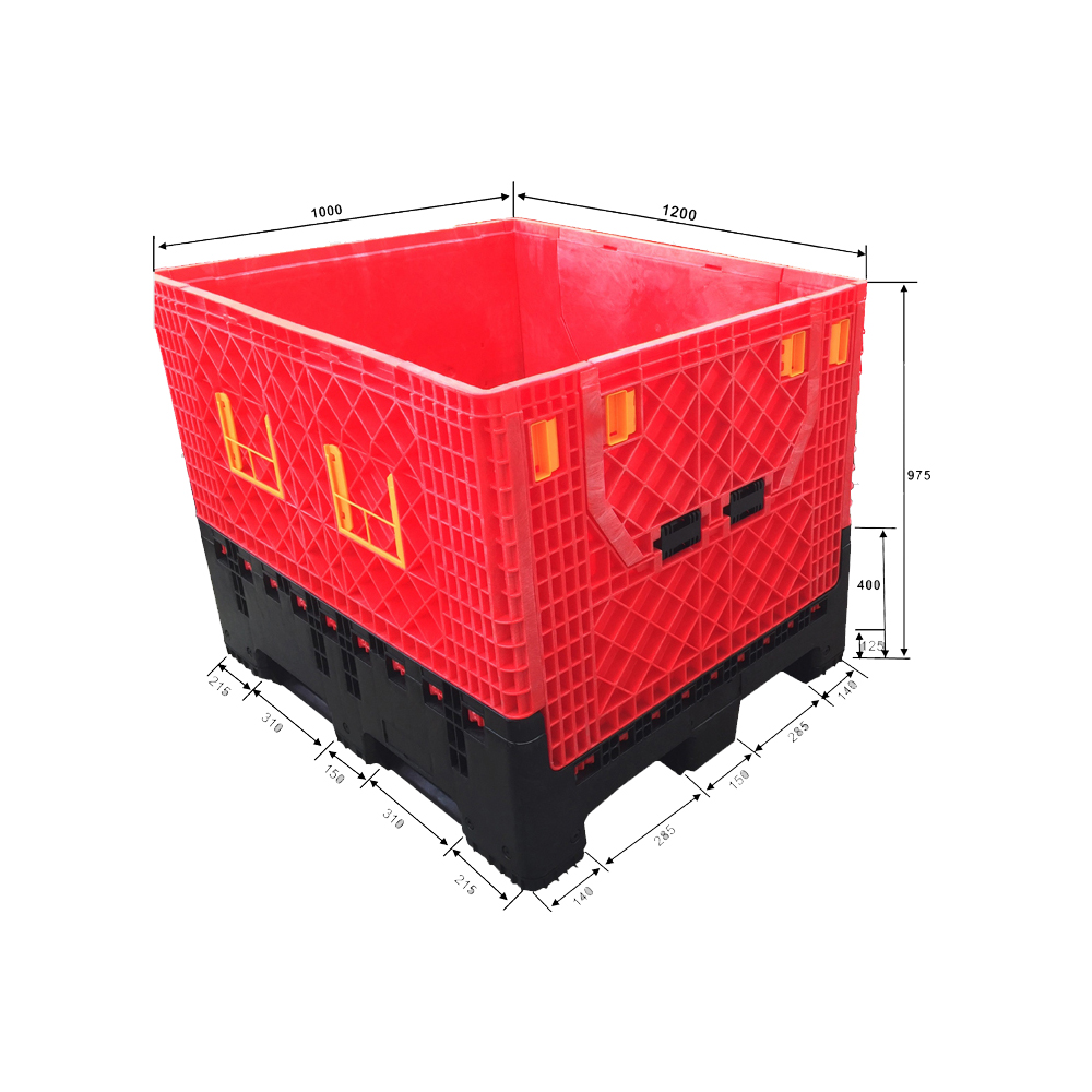 1200*1000*975 Close Large Heavy Duty Collapsible Plastic Pallet Box