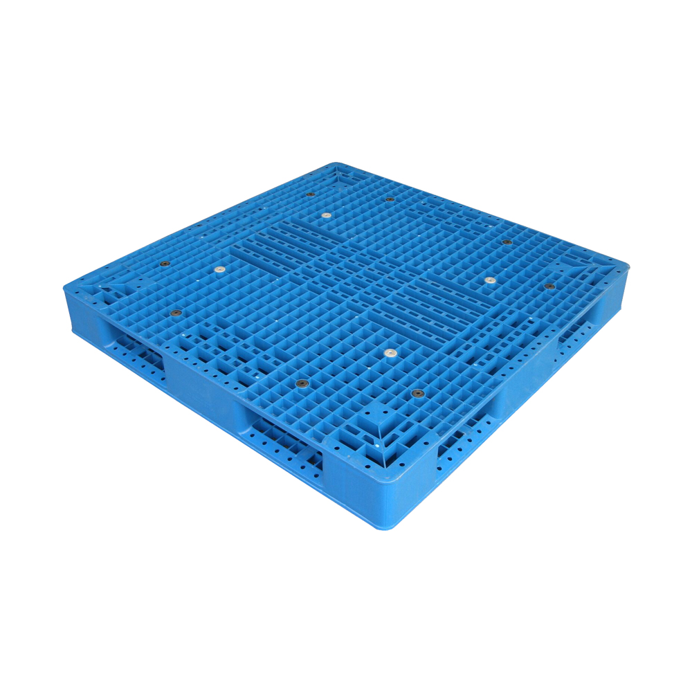 4 Way Blue FDA Approved HDPE Stackable Mesh Plastic Pallet