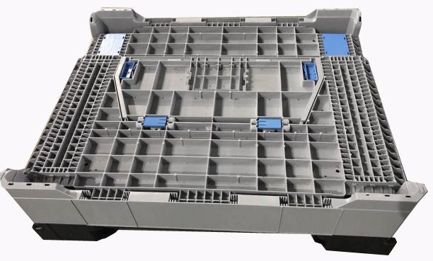 Reinforced Collapsible Stackable Plastic Pallet Box with Lid