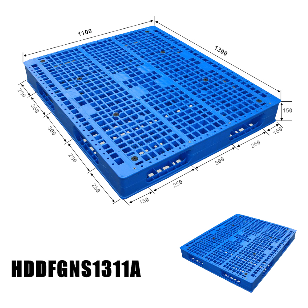 Blue Stackable Open Deck Plastic Pallet 1300 x 1100