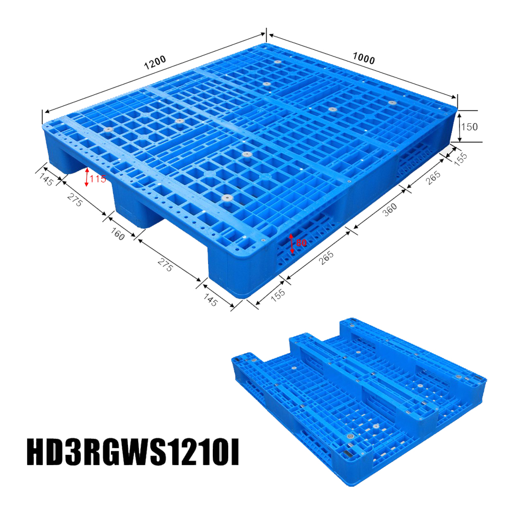 Reinforced Plastic Pallets with 3 Runners