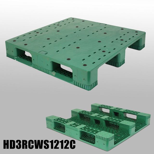 1200x1200 Green Solid Top Plastic Racking Pallets