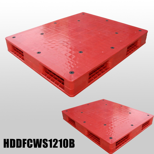 1200x1000 Red Warehouse Stacking Flat Reversible Plastic Pallets