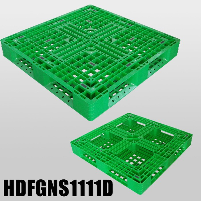  1100*1100*150 mm plastic pallet with full perimeter bottom and open decks