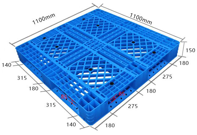 1100x1100 4 Way Steel Reinforced Warehouse Mesh Plastic Pallet
