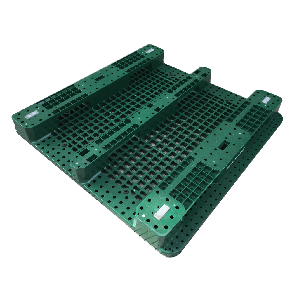 Green RFID Square Low Profile Plastic Rackable Pallets