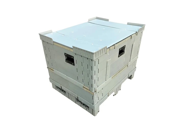 Modular plastic pallet container structure for project review