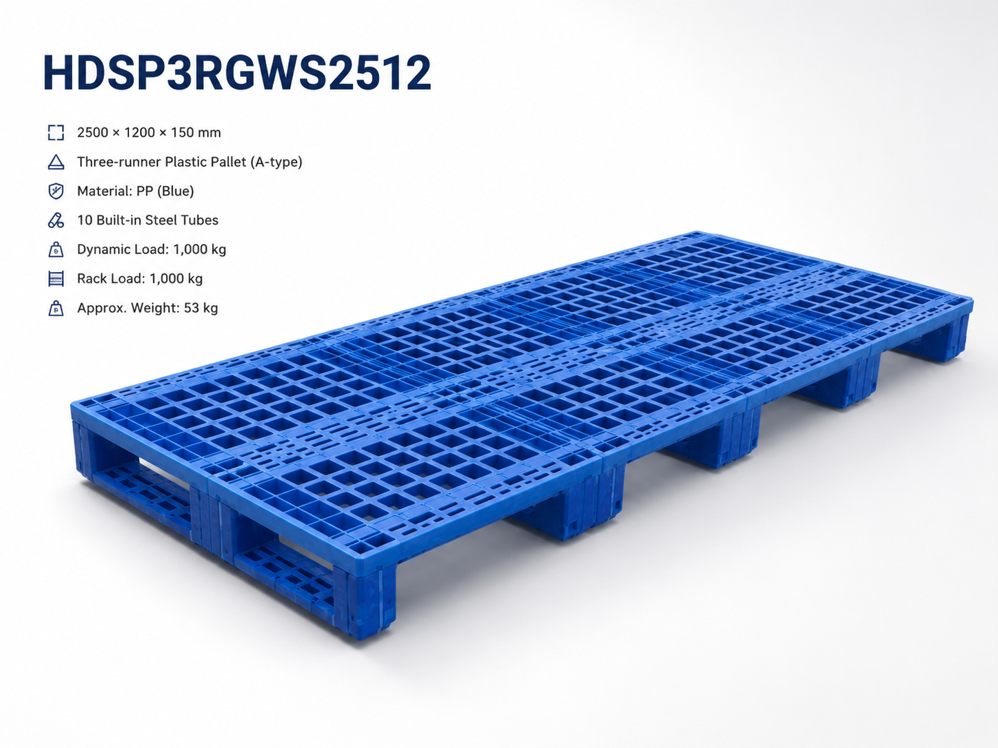 2500x1200x150 mm Modular Plastic Pallet