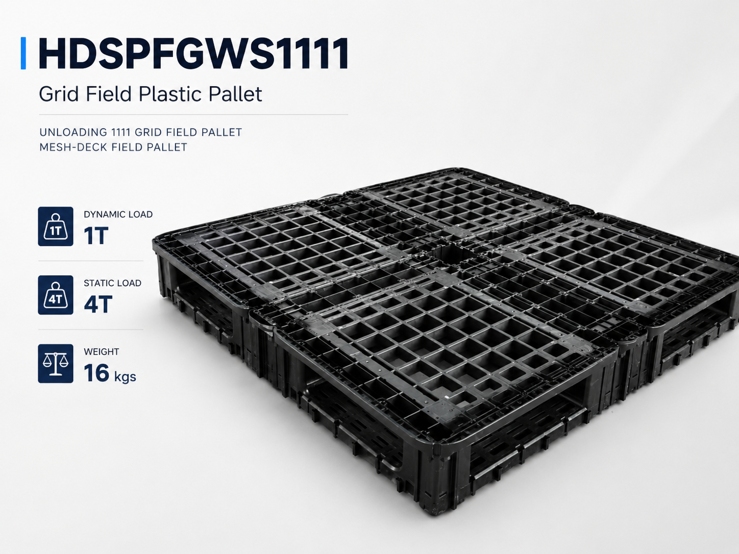 1100x1100x150 mm Modular Plastic Pallet