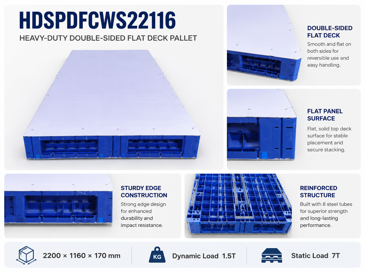 2200x1160x170 mm Modular Plastic Pallet
