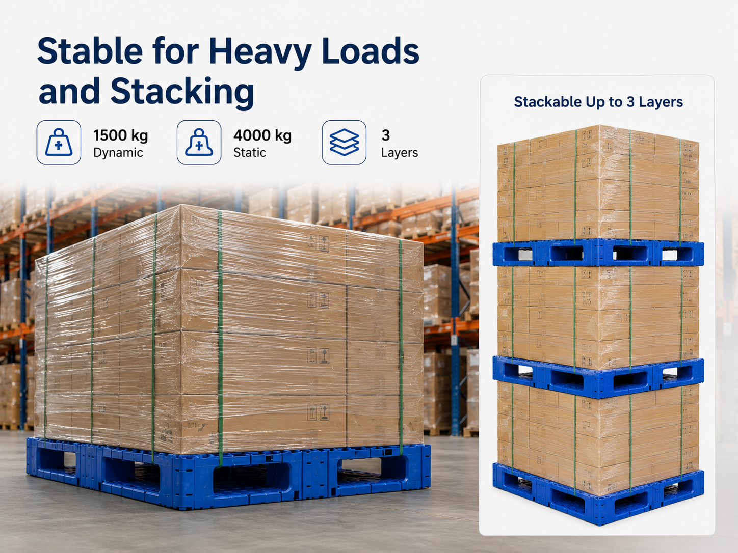 1600x1200x150 mm Modular Plastic Pallet