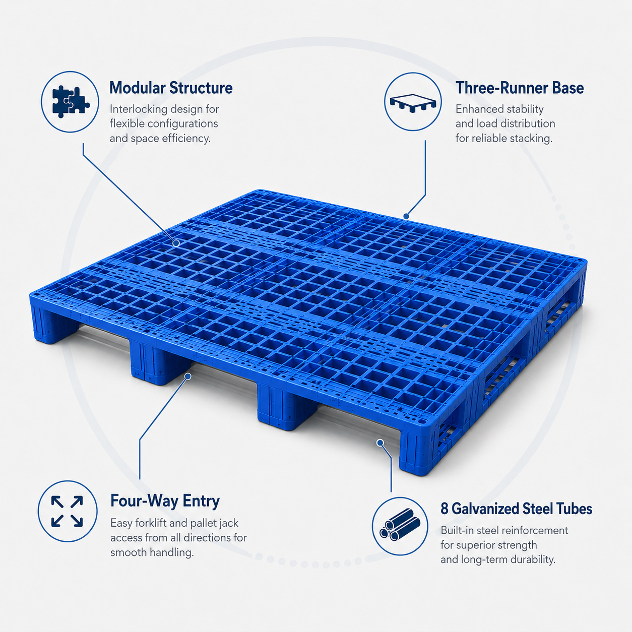 2000x2000x150 mm Modular Plastic Pallet