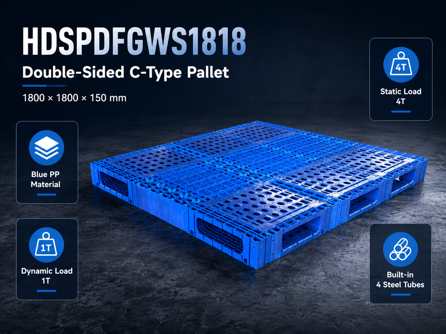 1800x1800x150 mm Modular Plastic Pallet