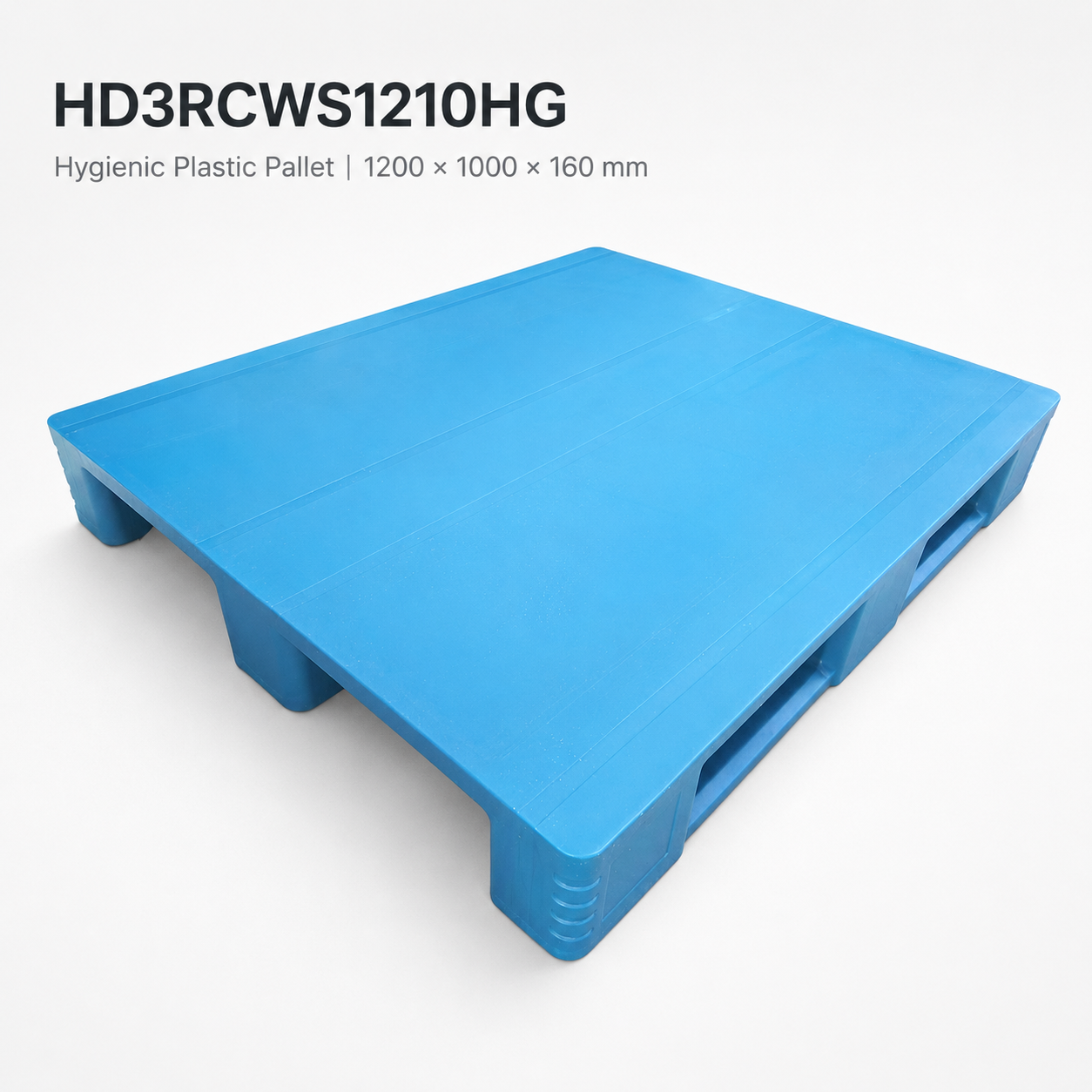 1200x1000x160 mm Three-Runner Solid Top Plastic Pallet