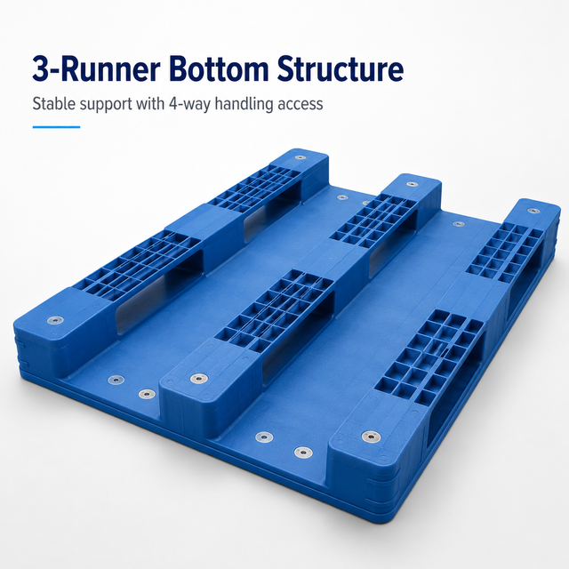HD3RCWS1210HAT Three-Runner Solid Top Plastic Pallet