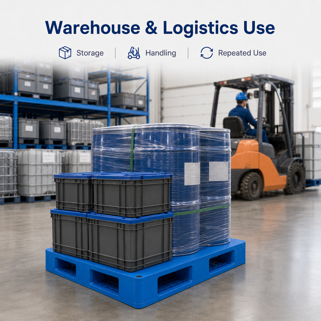 1200x1200x150 mm Double-Face Solid Top Plastic Pallet