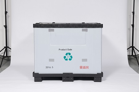 Foldable PP Solid Plastic Pallet Pack Container with Access Door