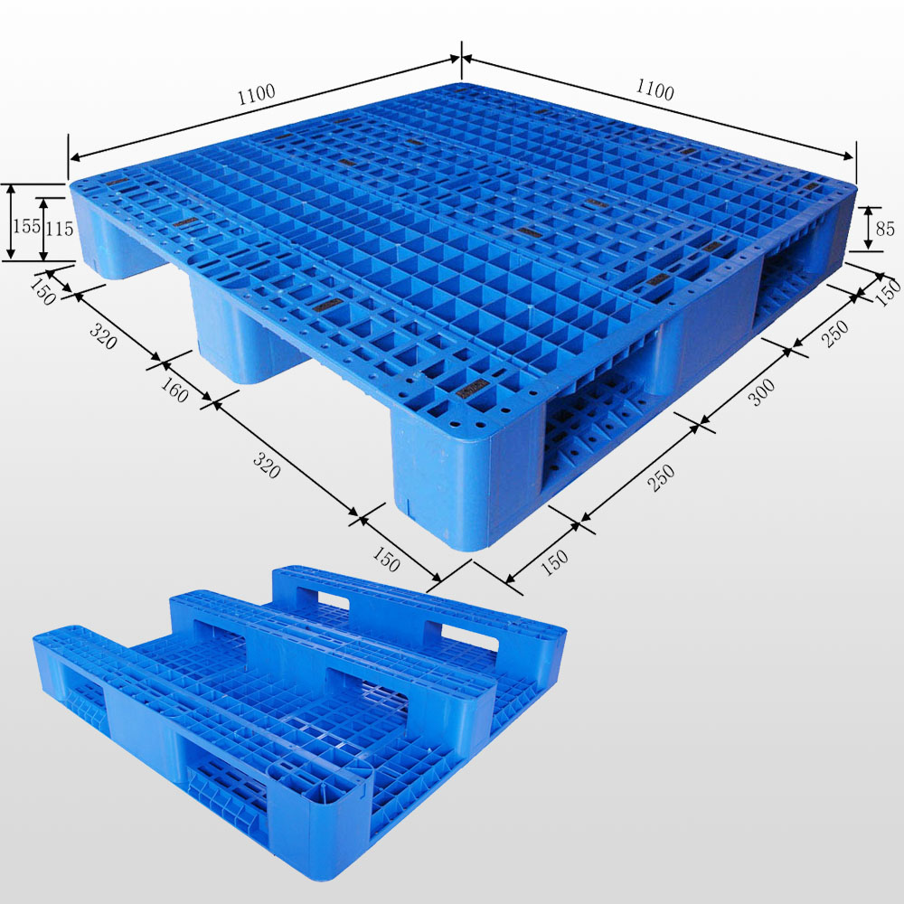 43x43 Industrial HDPE Injection Moulded Plastic Forklift Pallets
