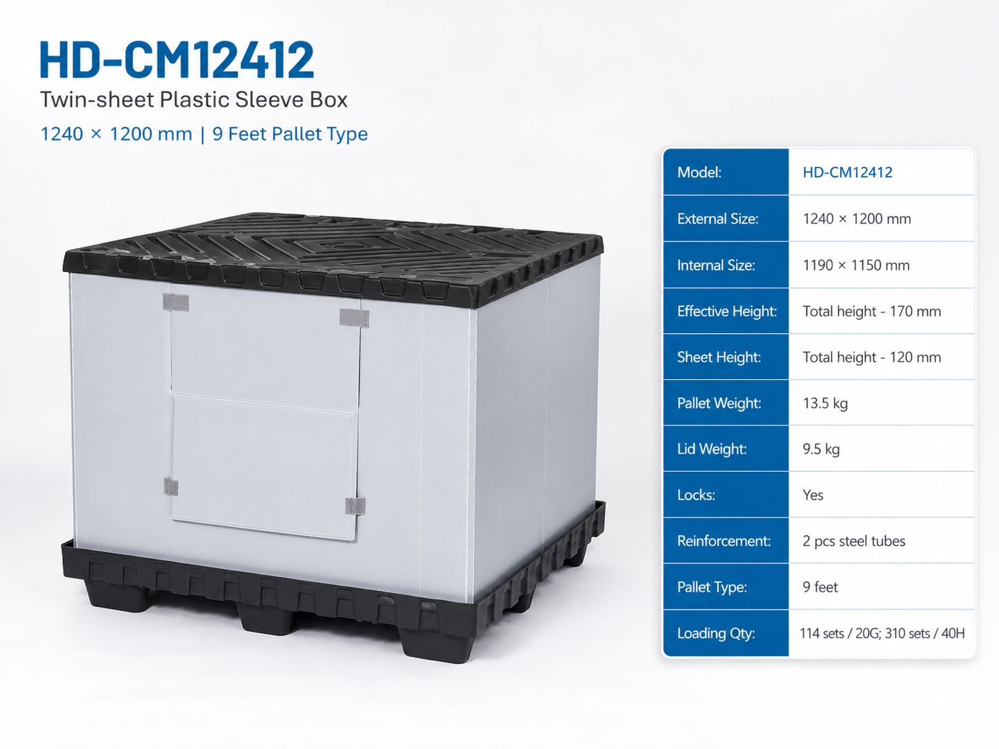 1240x1200 Twin-Sheet Plastic Sleeve Pack Container