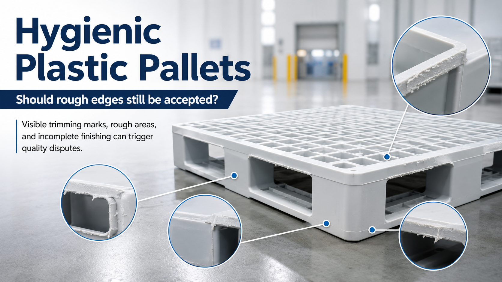 A pallet can be structurally acceptable but unsuitable for hygienic food or pharma applications