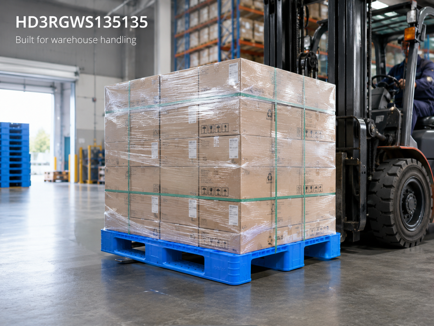 HD3RGWS135135 Three-Runner Open Deck Plastic Pallet