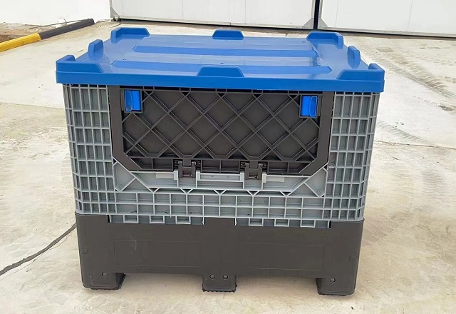 Reusable Plastic Collapsible Pallet Container with Lid