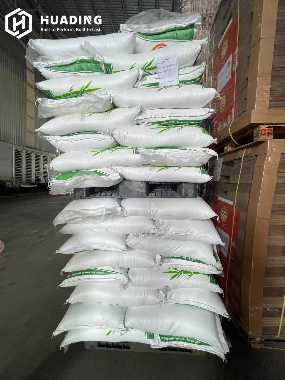 Real case from bagged goods sugar warehousing in Cambodia - fork entry deformation under multi-level stacking