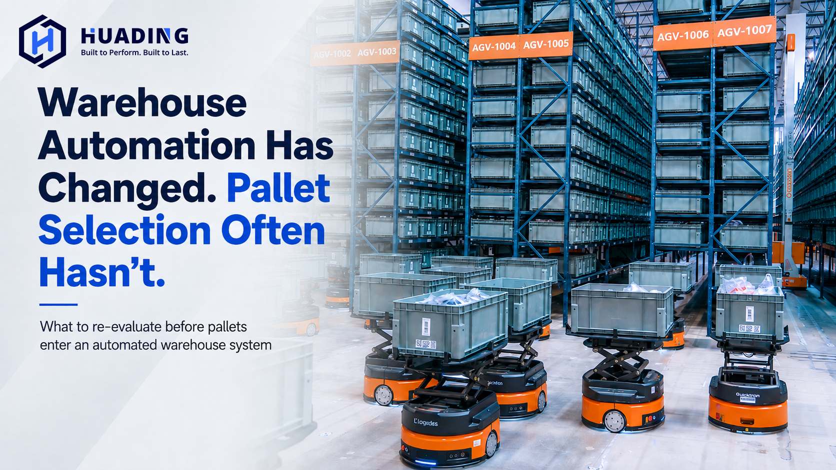 Huading standardized plastic pallets and pallet containers for automated warehouse applications