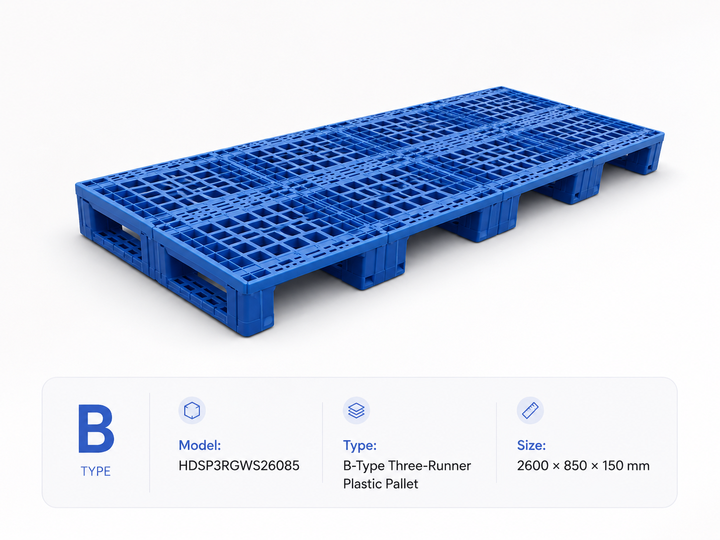 2600x850x150 mm Modular Plastic Pallet