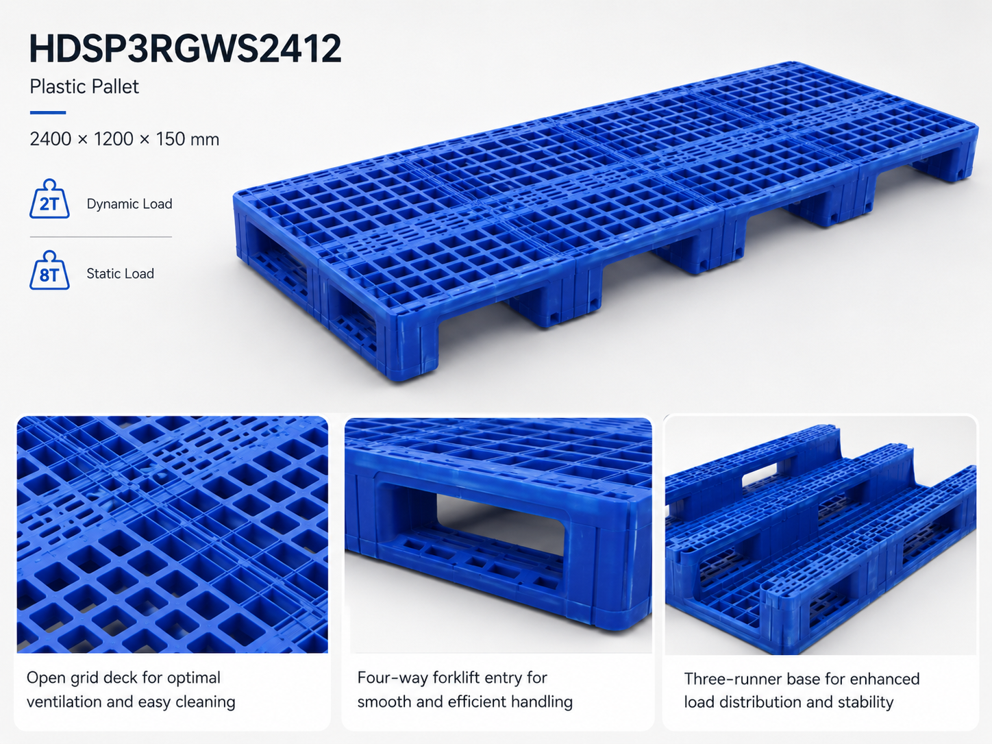 2400x1220x150 mm Modular Plastic Pallet