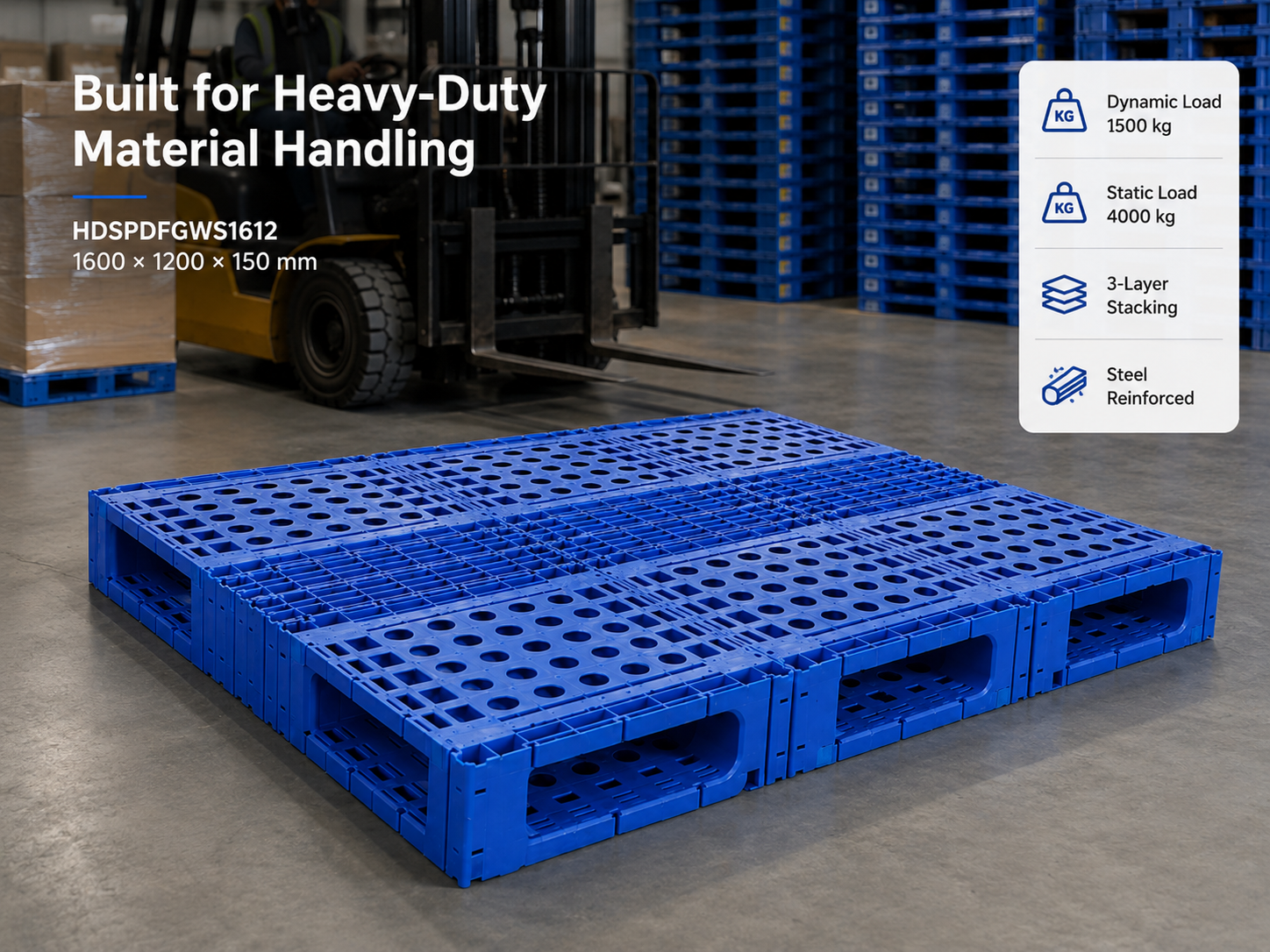 1600x1200x150 mm Modular Plastic Pallet