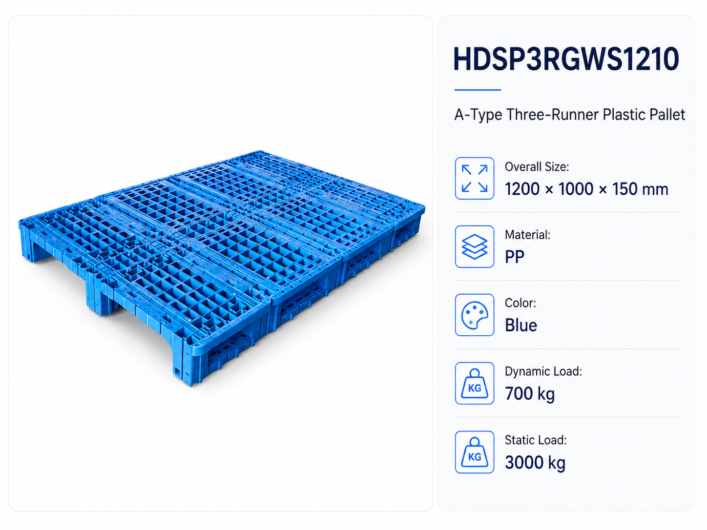1200x1000x150 mm Modular Plastic Pallet