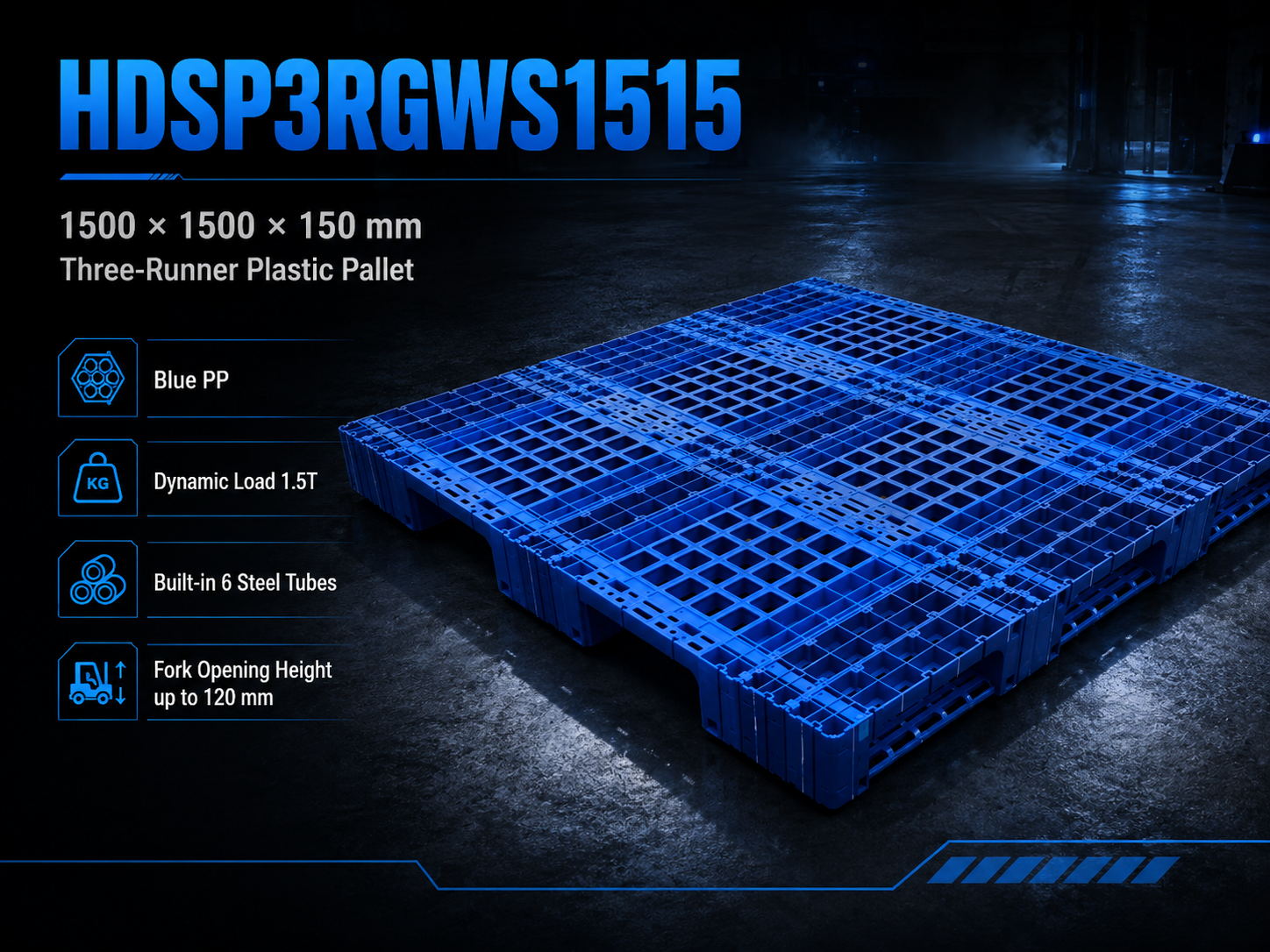 1500x1500x150 mm Modular Plastic Pallet