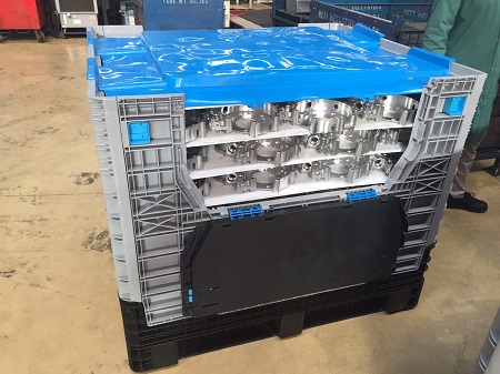 Plastic pallet box for auto parts packaging
